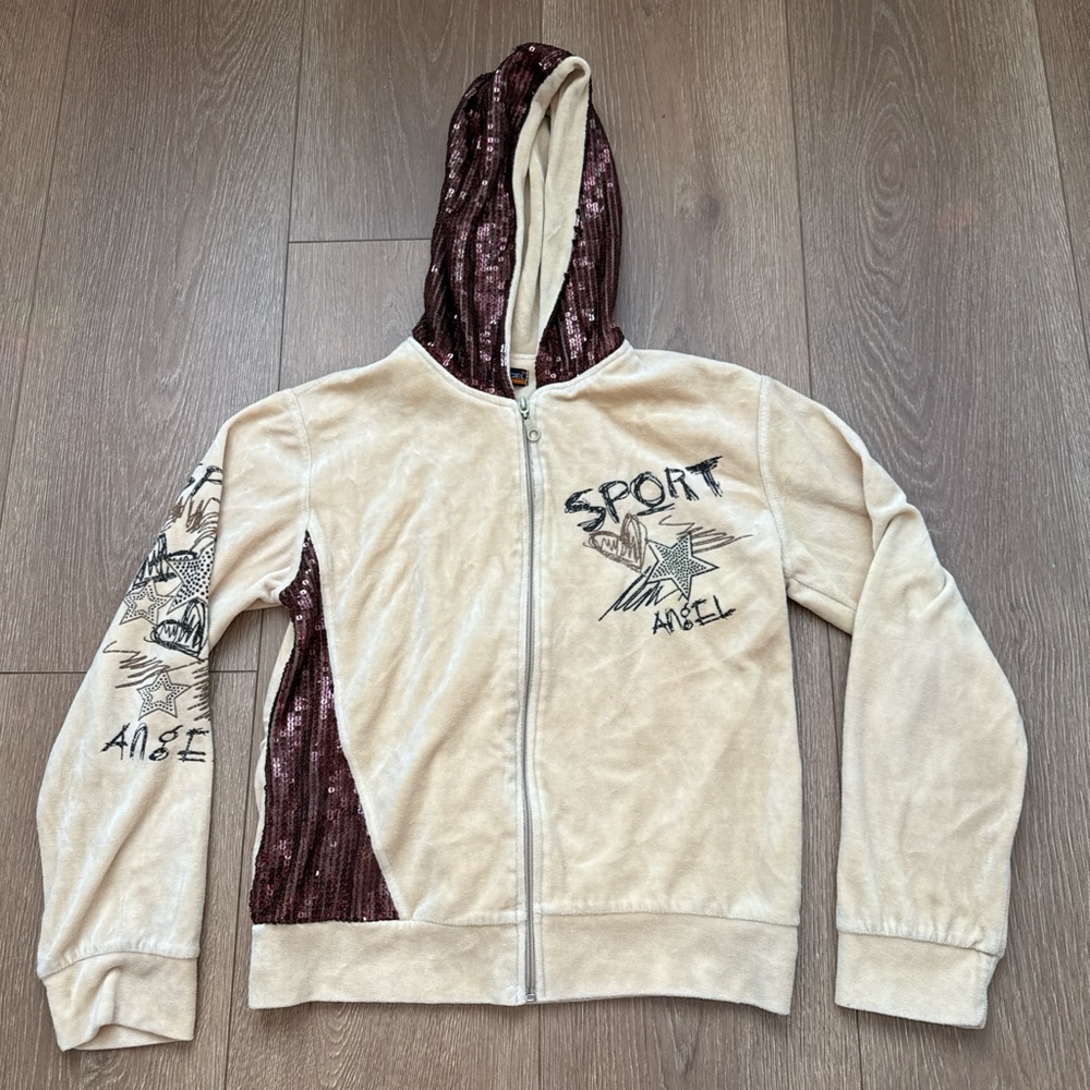 Cream and Brown Hoodie